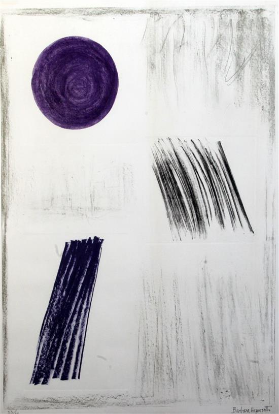 § Dame Barbara Hepworth (1903-1975) Autumn Shadow, 1969, 32 x 23in.